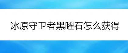 冰原守卫者黑曜石怎么获得,冰原守卫者